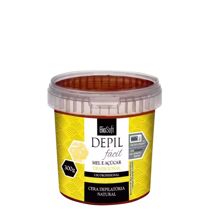 Imagem do produto Bio Soft Depil Fácil Mel e Açúcar Tradicional - Cera Depilatória 300g