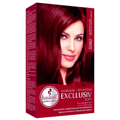 Tonalizante Haskell Excllusiv Tom 5562 Castanho Claro Vermelho Violeta Especial