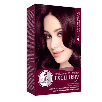 Tonalizante Haskell Excllusiv Tom 466 Castanho Médio Vermelho Intenso