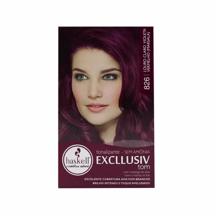 Tonalizante Haskell Excllusiv Tom 826 Louro Claro Violeta Vermelho