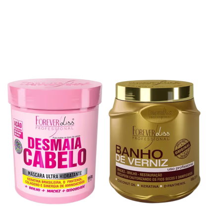 Imagem do produto Kit Máscaras Desmaia Cabelo e Banho de Verniz Forever Liss