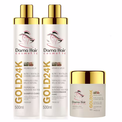 Imagem do produto Kit Ouro Gold 24k  Nutrição Capilar Profissional (3 passos)