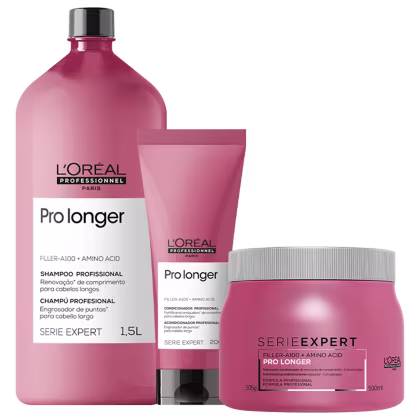 Kit L'Oréal Professionnel Serie Expert Pro Longer Trio Salon Care, 3 produtos.
