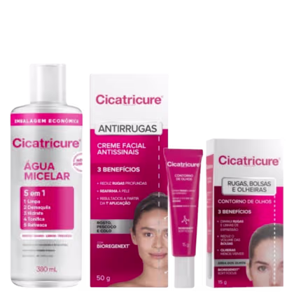 Imagem do produto Kit Cicatricure Antissinais + Demaquilante Trio (3 Produtos)