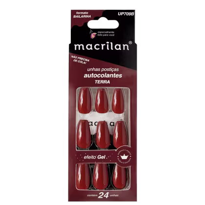 Imagem do produto Macrilan Efeito Gel Terra UP709B - Unhas Postiças (24 Unidades)