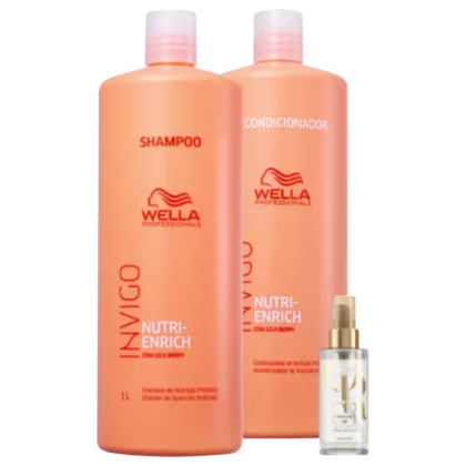 Imagem do produto Kit Wella Professionals Nutri Enrich Sh 1L + Cond 1L + Oil Reflections Light 100ml