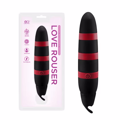 Imagem do produto Adão e Eva Love Rouser Preto e Vermelho - Vibrador Recarregável Clássico