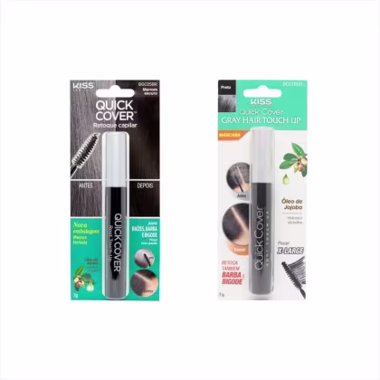 Imagem do produto Kit Kiss NY Retoque Capilar Máscara Marrom Escuro + Preto