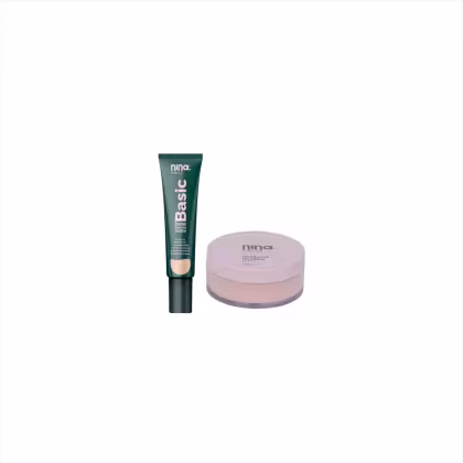 Imagem do produto Kit Nina Makeup Base Líquida Basic+Pó Solto Instant Cor 2