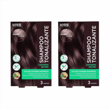 Imagem do produto Kit Kiss NY Shampoo Tonalizante Castanho Escuro Com 2 un