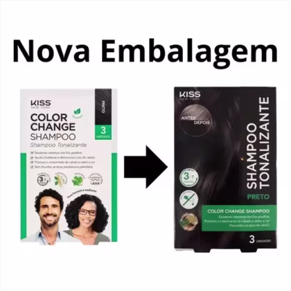 Imagem do produto Kit Kiss NY Shampoo Tonalizante Preto Com 2 Un