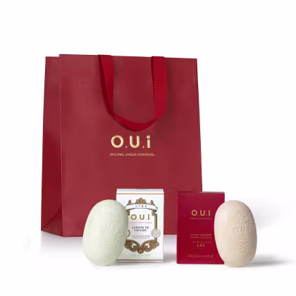 Imagem do produto Combo O.U.I Savon Parfumé: Jardim de Grasse Rose 90g + L’Amour-Esse 142 90g