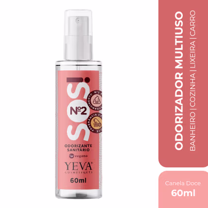 Imagem do produto SOS N2 Bloqueador de Odores Multiuso Canela Doce para Vaso Sanitário Lixeira Carros Cozinha 60ml