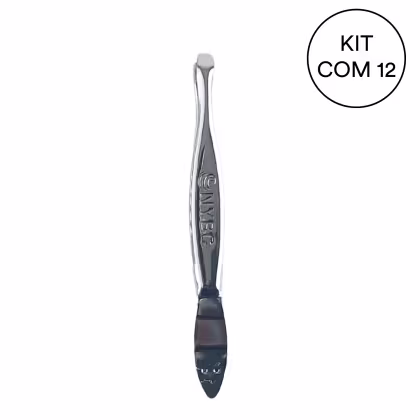 Imagem do produto Kit 12 Pinça Ponta Reta-Cartela Com 12 Pçs Aço Carbono NYBC