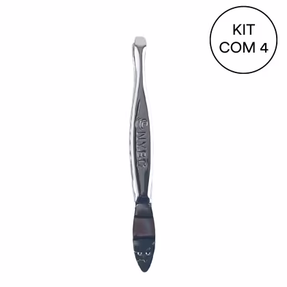 Imagem do produto Kit 4 Pinça Ponta Reta-Cartela Com 12 Pçs Aço Carbono NYBC