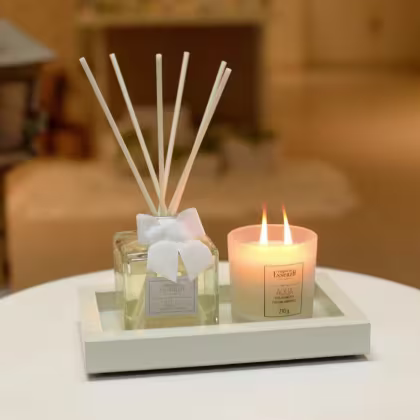 Imagem do produto Bandeja de Vidro Retangular Bege