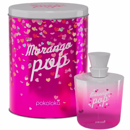 Perfume Morango Pop 100ml - Pokoloka, com a lata que vem com o produto