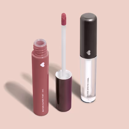 Combo Batom Super Tint Nude 4ml + Gloss Efeito Vinil Incolor 4ml