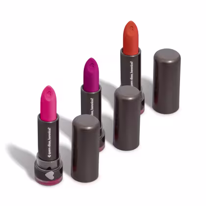 Combo Batons Mates e Hidratantes: Rosa Rosadíssimo 3,8g + Laranja Quentito 3,8g + Rosa Magentex 3,8g