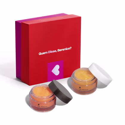 Imagem do produto Combo Presente Lip, Please!: Esfoliante Labial Nutritivo 8g + Balm labial Hidratação Intensa 8g + Caixa Tamanho P