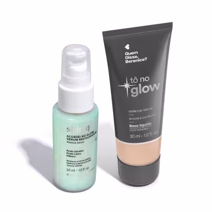 Imagem do produto Combo Base Líquida Tô no Glow Cor 100F 30ml + Sérum Facial Restaurador Acordei no Glow 30ml