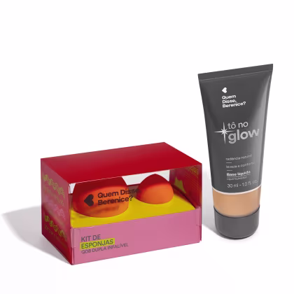 Imagem do produto Combo Base Líquida Tô no Glow Cor 210N 30ml + Kit de Esponjas QDB