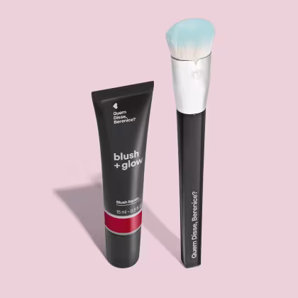 Imagem do produto Combo Blush Líquido Vermelho Lichiali  15 ml + Pincel Super Denso