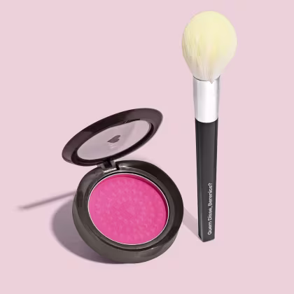 Imagem do produto Combo Blush Compacto Rosa Rosadinlex 2g + Pincel Para Pó e Blush