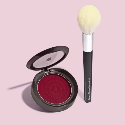 Imagem do produto Combo Blush Compacto Vermelho Vermetin 2g + Pincel Para Pó e Blush