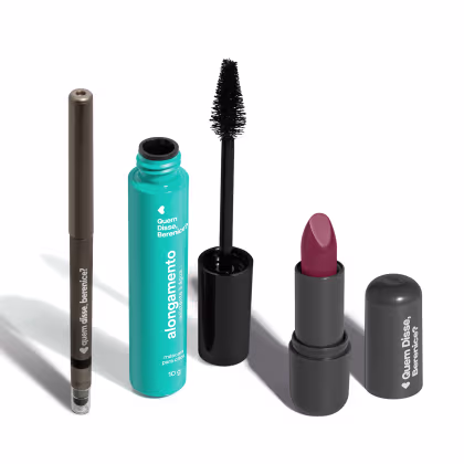 Imagem do produto Combo Make Básica: Máscara Alongamento 10g + Lápis Esfumador Pretô 200mg + Batom Cremoso Cor 11 3,8g