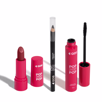 Imagem do produto Combo POP Quem Disse, Berenice?: Máscara Para Cílios 10g + Lápis Preto Para Olhos 1,1g+ Batom Marrom Nude Avelã 3,6g