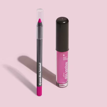 Imagem do produto Combo Make Pink: Lápis Para Olhos 1,2g + Gloss Labial 4ml