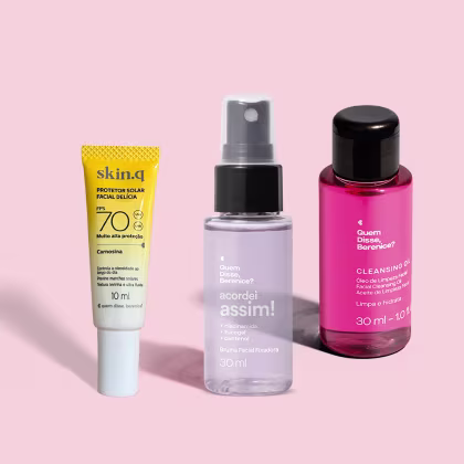 Imagem do produto Combo Mini Skincare: Protetor Solar Facial FPS 70 10ml  + Bruma Facial Fixadora 30ml + Óleo de Limpeza Facial 30ml