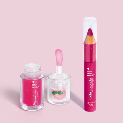 Imagem do produto Combo Rosa: Lip Oil Cuide-se Bem Pessegura 3,5ml + Lápis Multifuncional 3 Em 1 Toda Colorida 1,2g