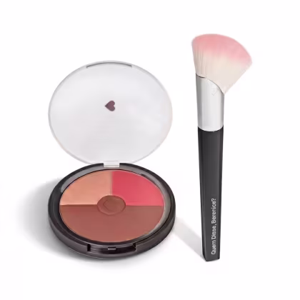 Imagem do produto Combo Multiefeitos: Pó Compacto Facial Napolitano 18g + Pincel De Maquiagem