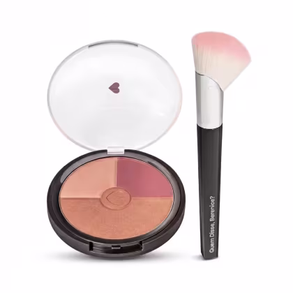 Imagem do produto Combo Multiefeitos: Pó Compacto Facial 18g + Pincel De Maquiagem