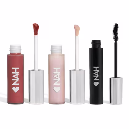 Imagem do produto Combo Nah Cardoso: Máscara De Cílios Preta 10g + Blush Líquido 2 em 1 Rosé Lunar Ginger Hello Cloud 11ml + Iluminador Líquido 3 em 1 Moon Pearl Hello Shine 11ml