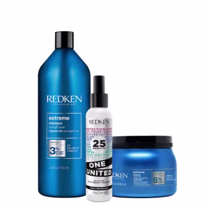 Imagem do produto Kit Redken Extreme Shampoo Máscara e One United (3 Produtos)