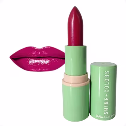 Imagem do produto Batom Cremoso Brilho e Sabor Uva Gostinho de Frutas Shine Colors Abelha Rainha REF 2711