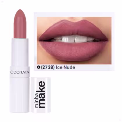Imagem do produto Batom Ice Nude Matte Acetinado Efeito Frio FPS 8 Longa Duração Minha Make Odorata REF 2738