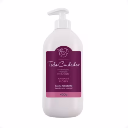 Creme Hidratante Corporal Abelha Rainha Todo Cuidado+ Ameixa e Flores, 400g.