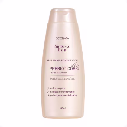Imagem do produto Hidratante Regenerador Corporal Prebióticos Ácido Hialurônico Pele Seca e Sensível Sinta-se Bem 340ml Odorata REF 4692