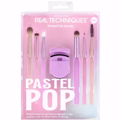 Imagem do produto Real Techniques - Pastel Pop - Eye Kit - 6 Pincéis para Olhos + 1 Mini Curvador de Cílios