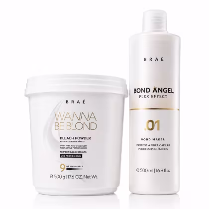 Imagem do produto Kit Pó Descolorante + Bond Angel - Plex Effect Passo 1 Tratamento Protetor 500ml