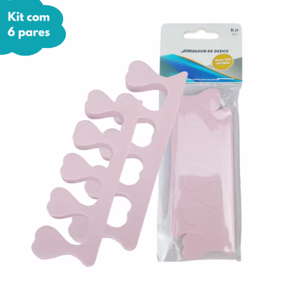 Imagem do produto Kit Com 12 Separadores De Dedos Rosa Em EVA Macio NYBC