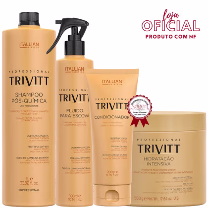 Imagem do produto Trivitt - Shampoo 1L + Condicionador + Fluído para Escova + Hidratação 500g
