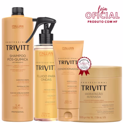 Imagem do produto Trivitt - Shampoo 1L + Condicionador + Fluído para Ondas + Hidratação 500g
