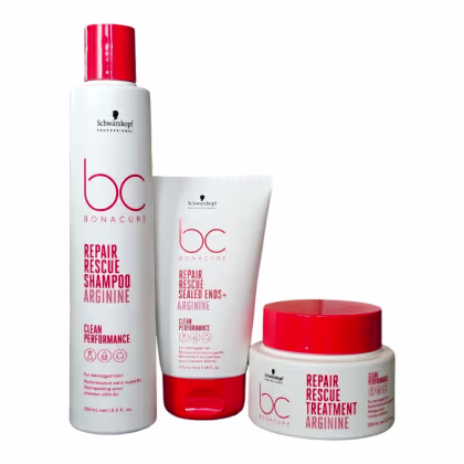 Imagem do produto Kit BC Bonacure Schwarzkopf Repair Rescue - Shampoo 250ml + Máscara 200ml + Sealed Ends 100ml