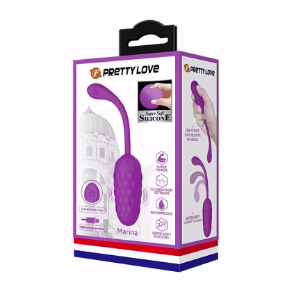 Imagem do produto Bullet Marina c/ 12 Níveis diferentes de Vibração Texturizado - PRETTY LOVE