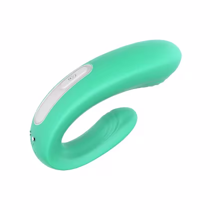 Imagem do produto Vibrador de Casal Recarregável anatômico e flexível em silicone com controle remoto Cor Azul